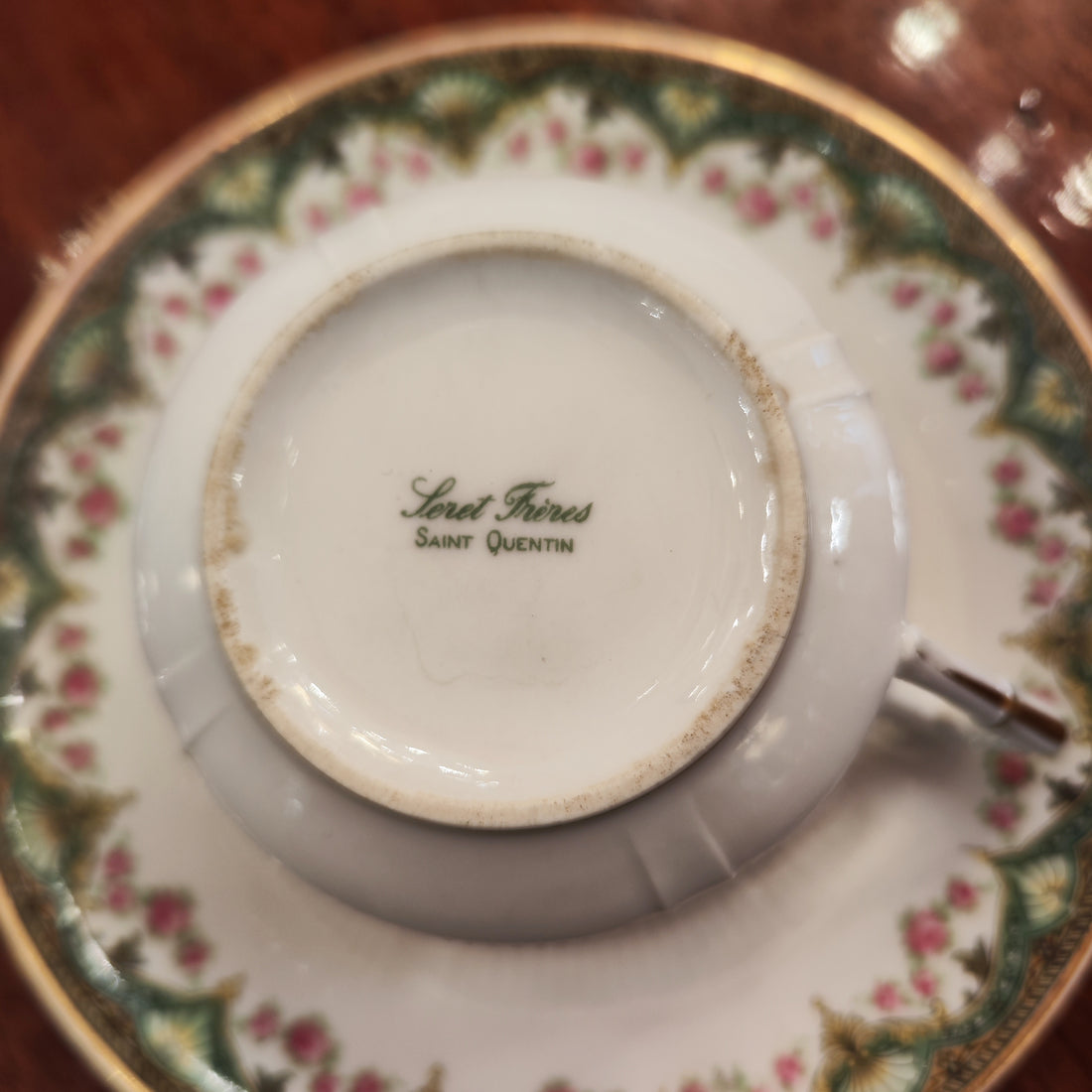Juego de 4 tazas de té Limoges L.F Saint Quentin. Francia SXX