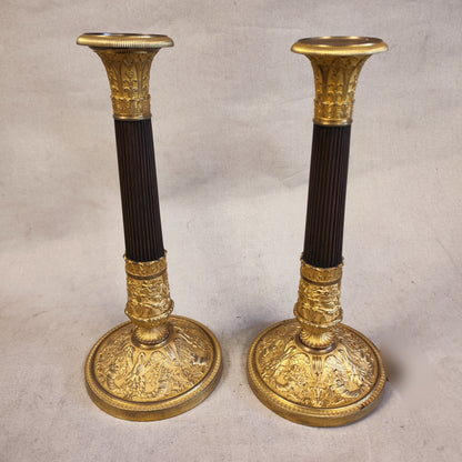 Par de candelabros bronce época Napoleón III. Francia SXIX