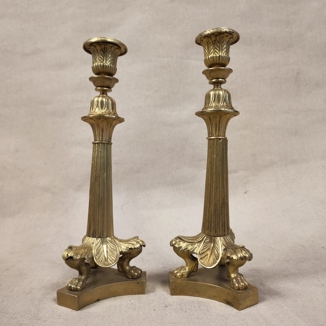Par de candelabros bronce Época Napoleón III. SXIX