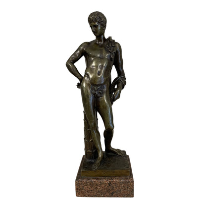 Escultura italiana de bronce David. SXIX