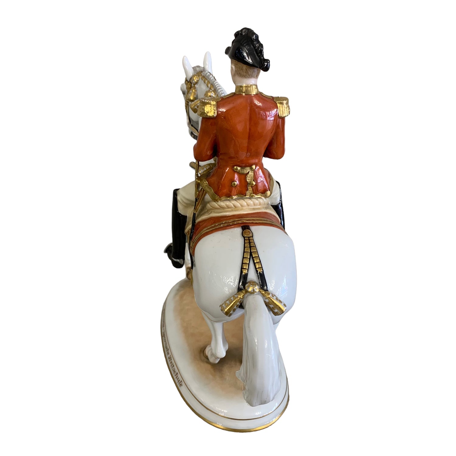Figura de porcelana belga &quot;Escuela española de Equitación&quot;. SXIX