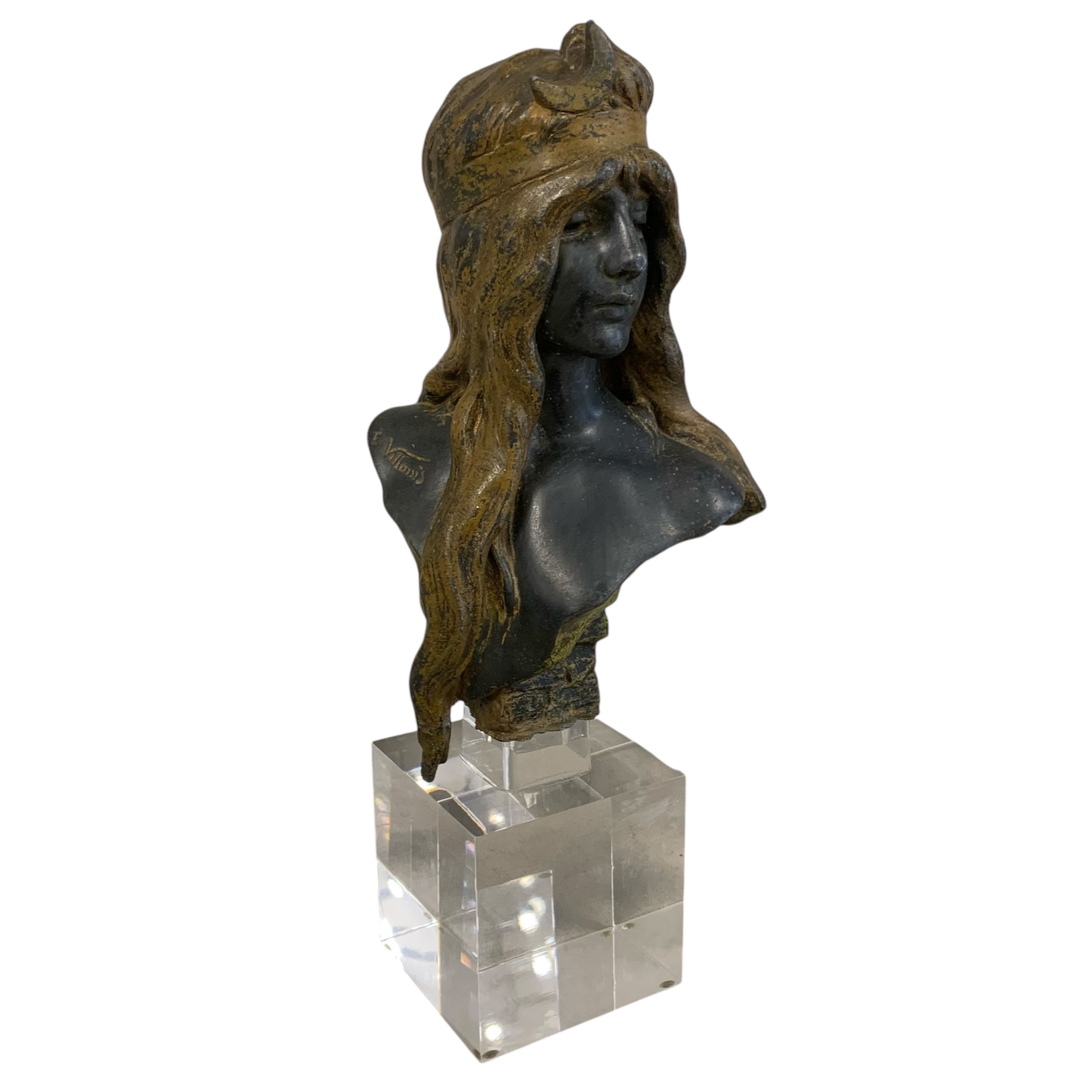 Busto de bronce firmado Emmanuel Villanis SXIX