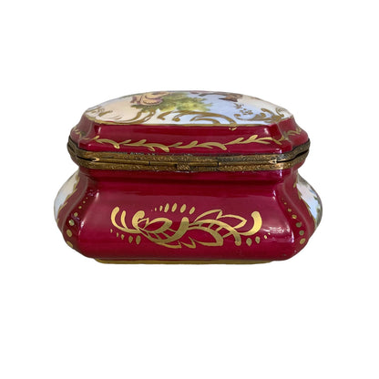 Joyero de porcelana francesa sellado Sevres M A. SXIX