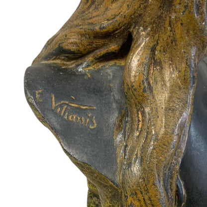 Busto de bronce firmado Emmanuel Villanis SXIX