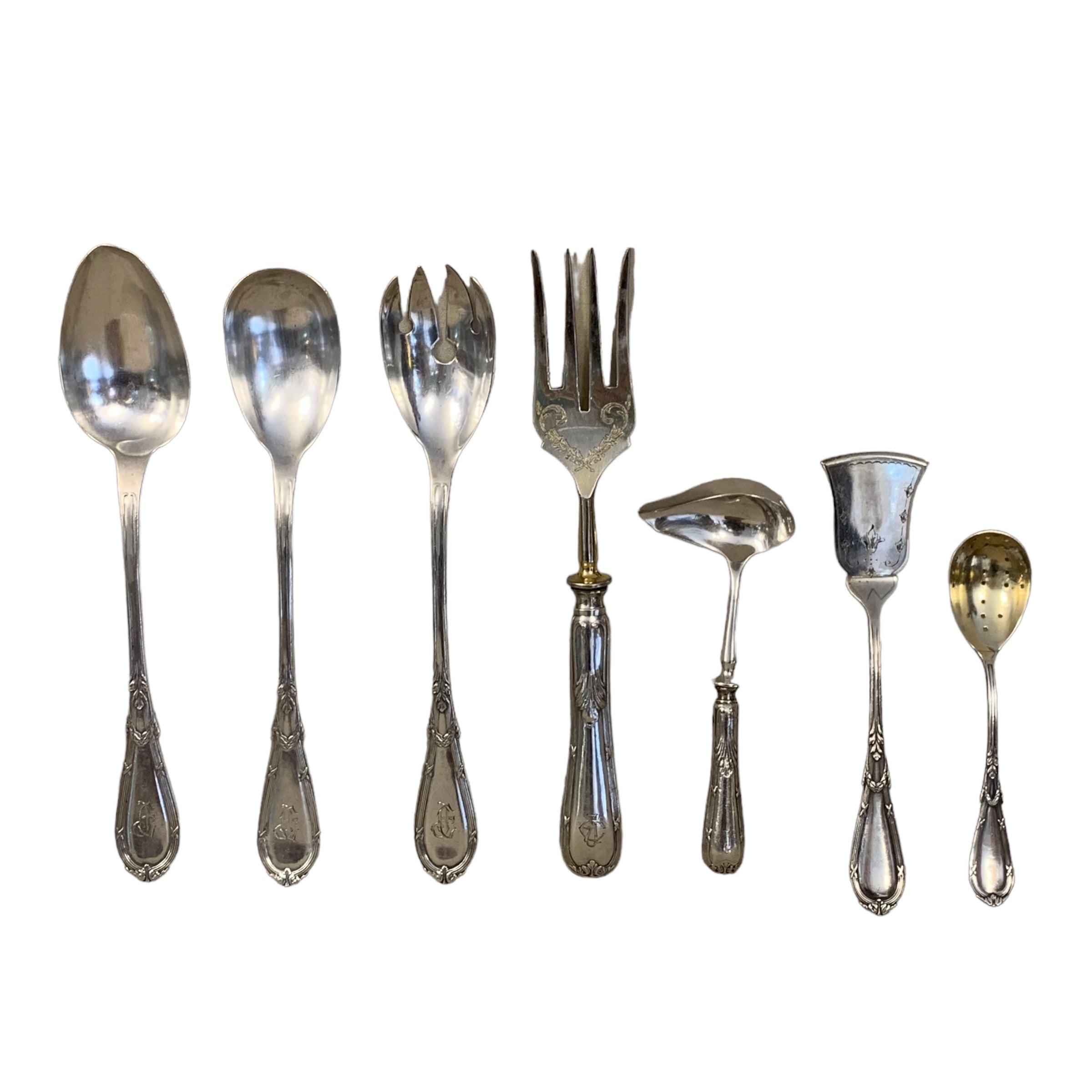 Set de piezas de servir de plata Inglesa. XIX