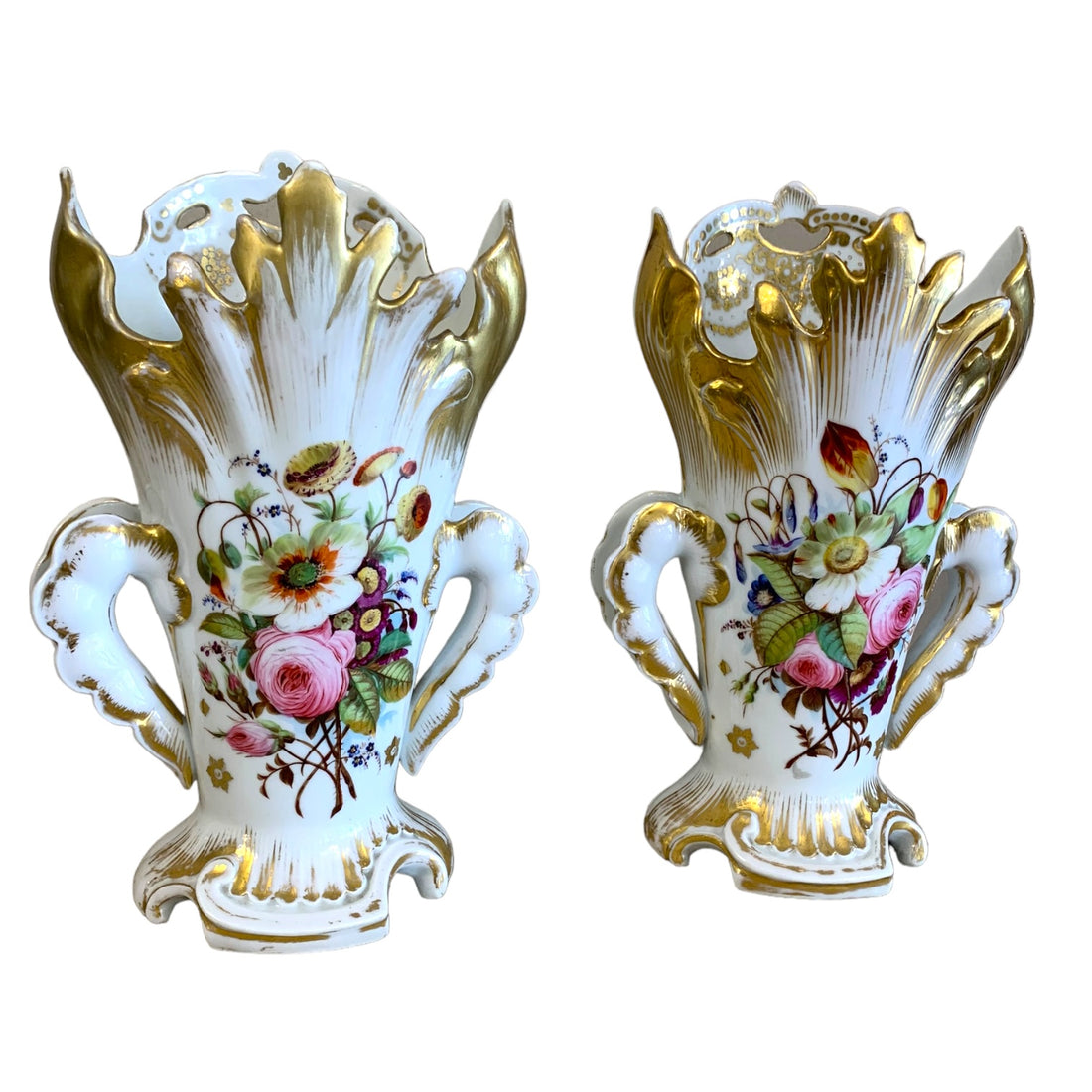Par de Isabelinos de porcelana. SXIX