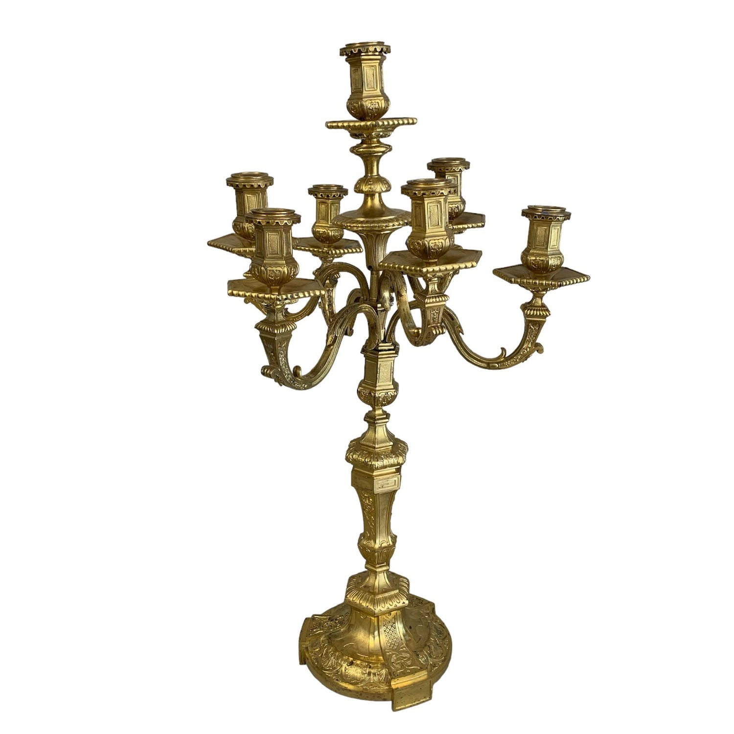 Par de candelabros franceses de bronce época Napoleón III. SXIX