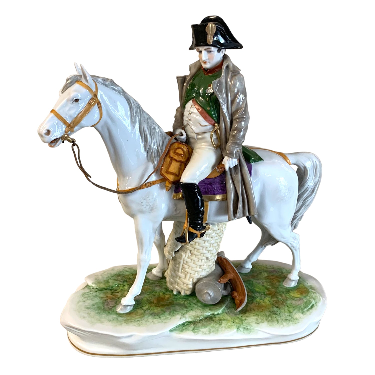 Figura de porcelana de Napoleón alemana Sheibe-Alsbach. SXX