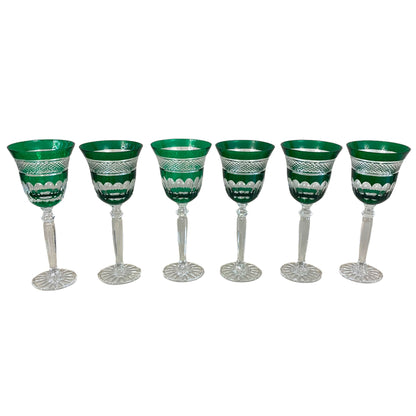 Set de 6 copas verdes francesas. SXX