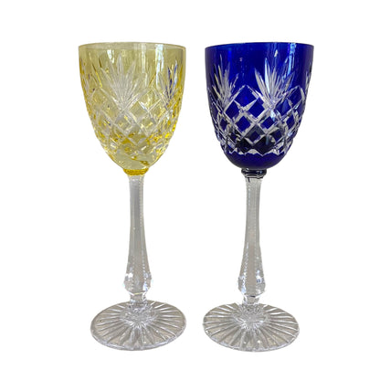 Set de 6 copas de cristal cortado firmadas Sevres. SXX