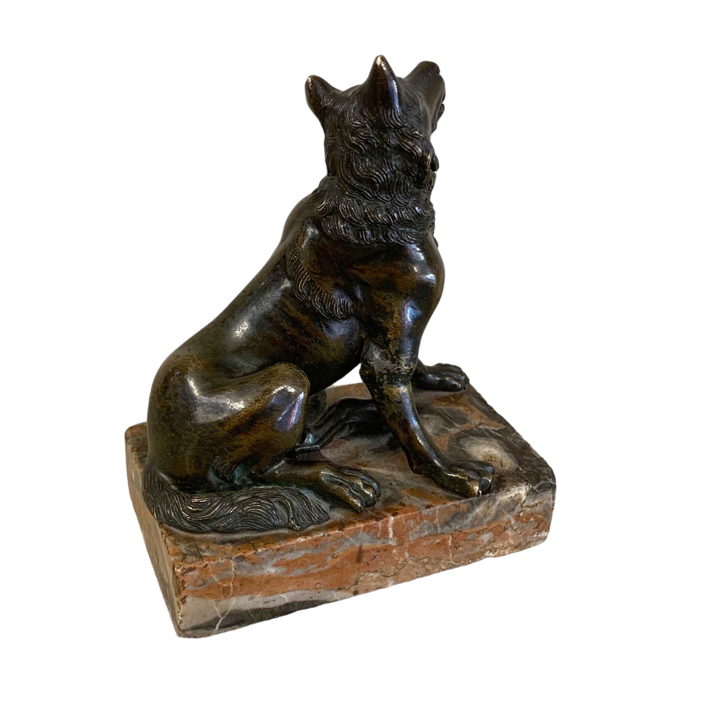 Escultura de lobo en bronce frances. Fines siglo XIX