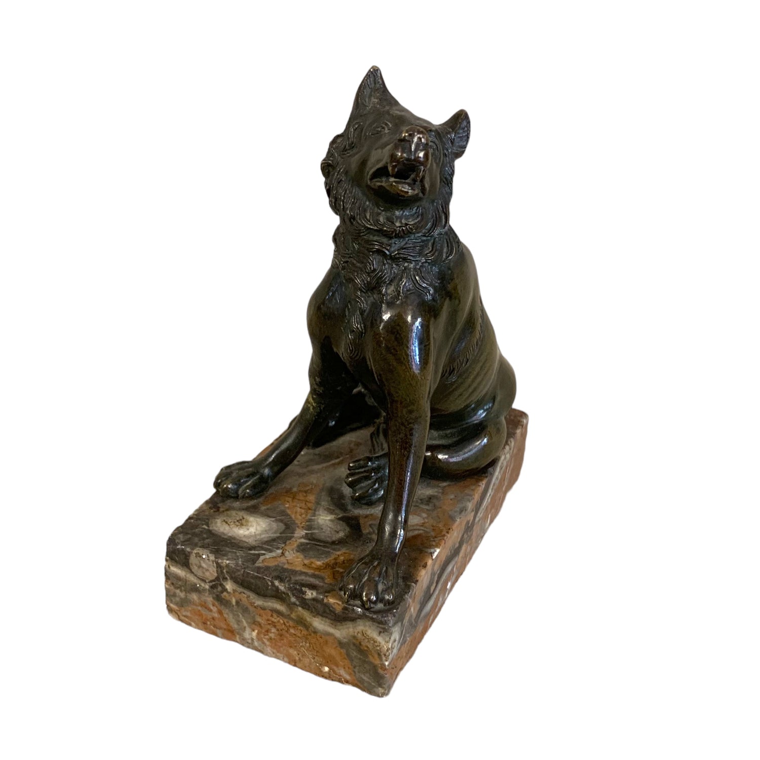 Escultura de lobo en bronce frances. Fines siglo XIX