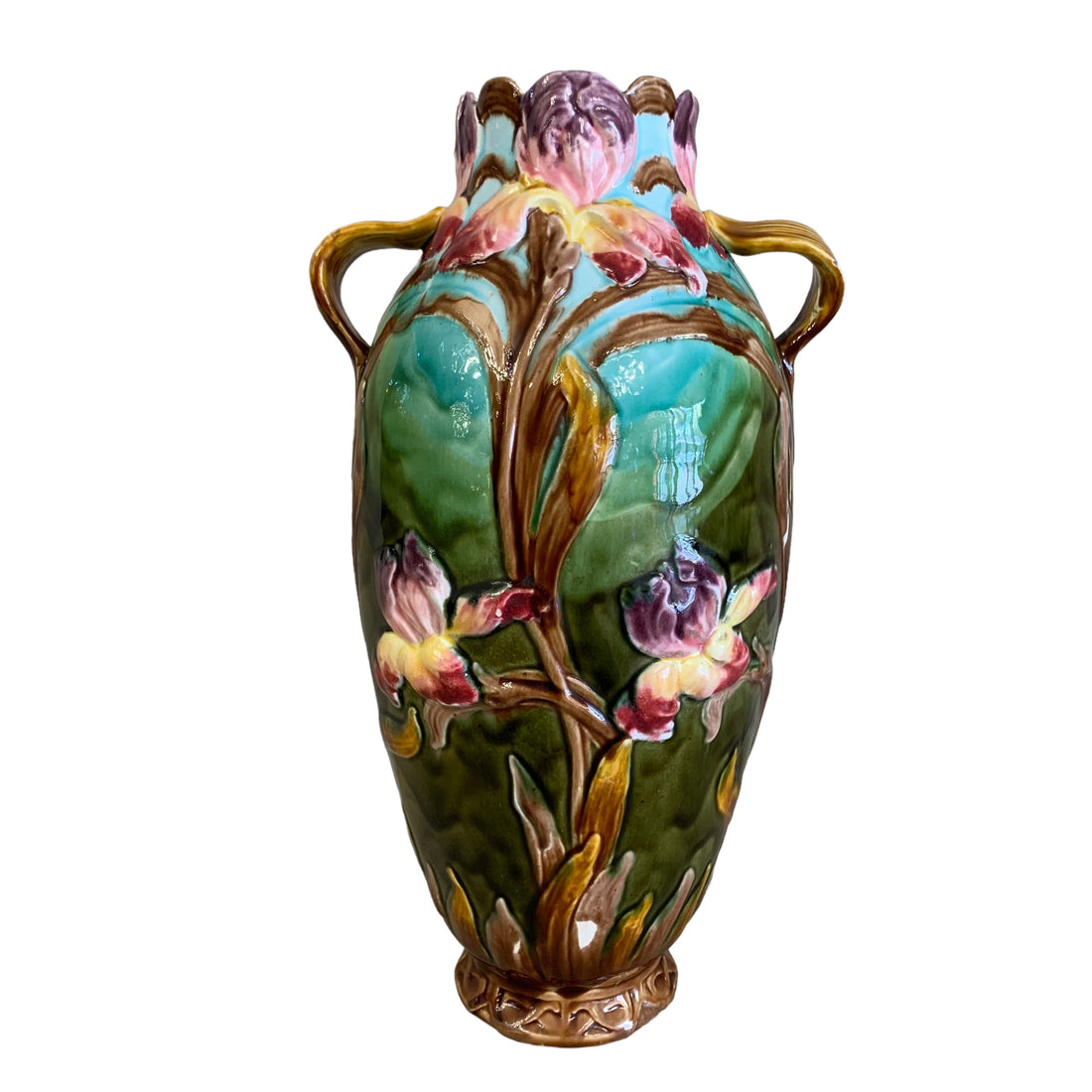 Jarrón de Mayólica francesa periodo Art- Nouveau. SXX