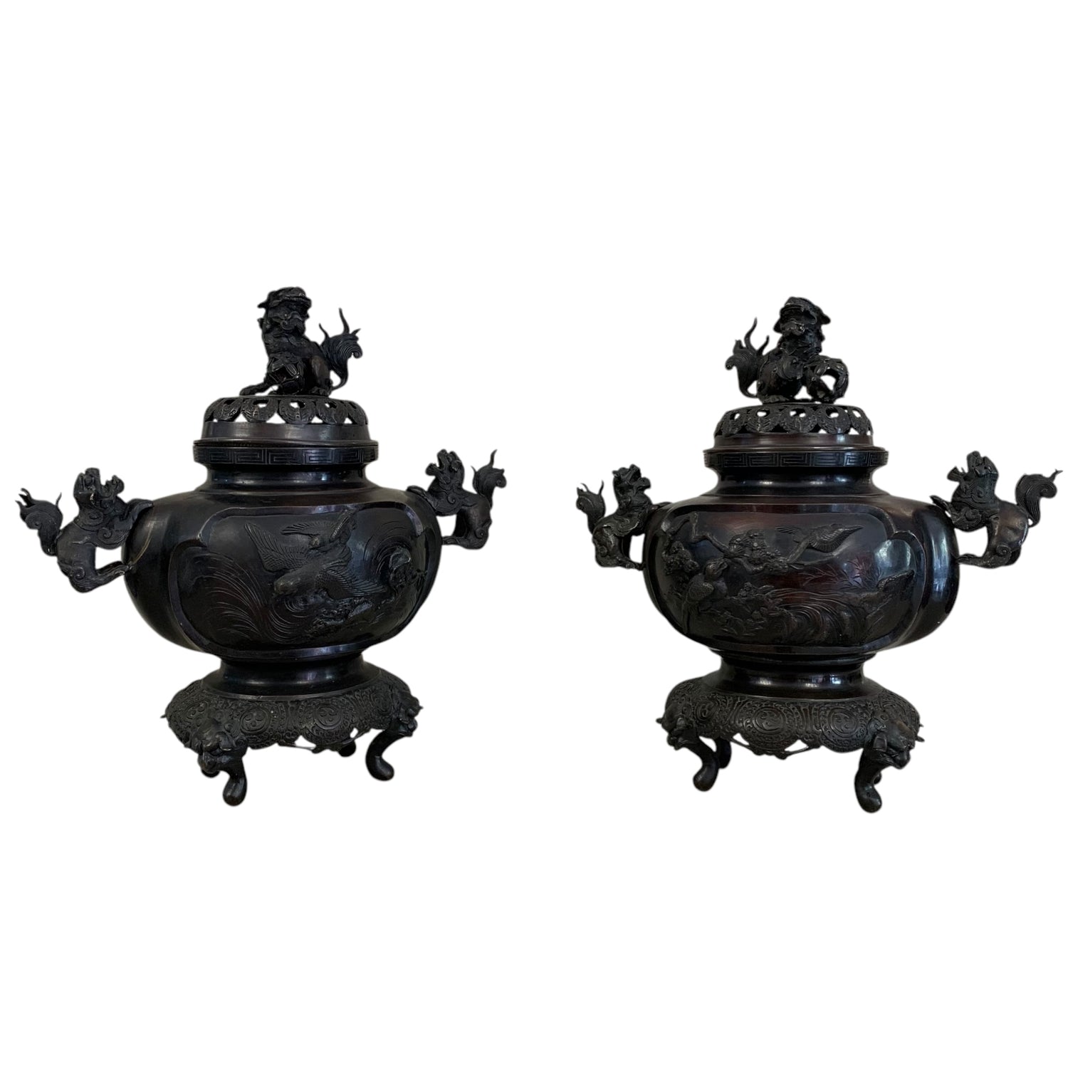Par de sahumadores japoneses Meiji. SXIX