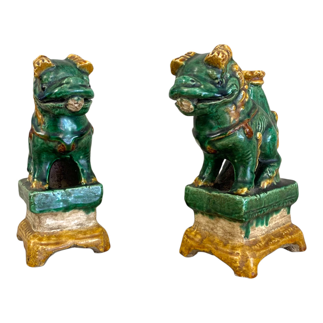 Par de leones de palacio. Dinastia Ming. SXVII