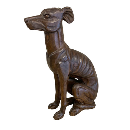 Perro galgo de madera. SXIX