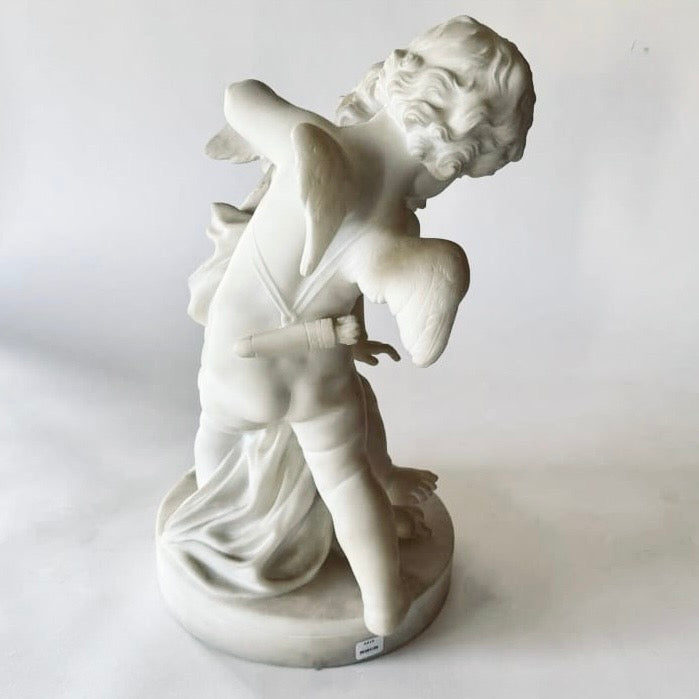 Escultura italiana de mármol de dos puttis. Italia SXIX