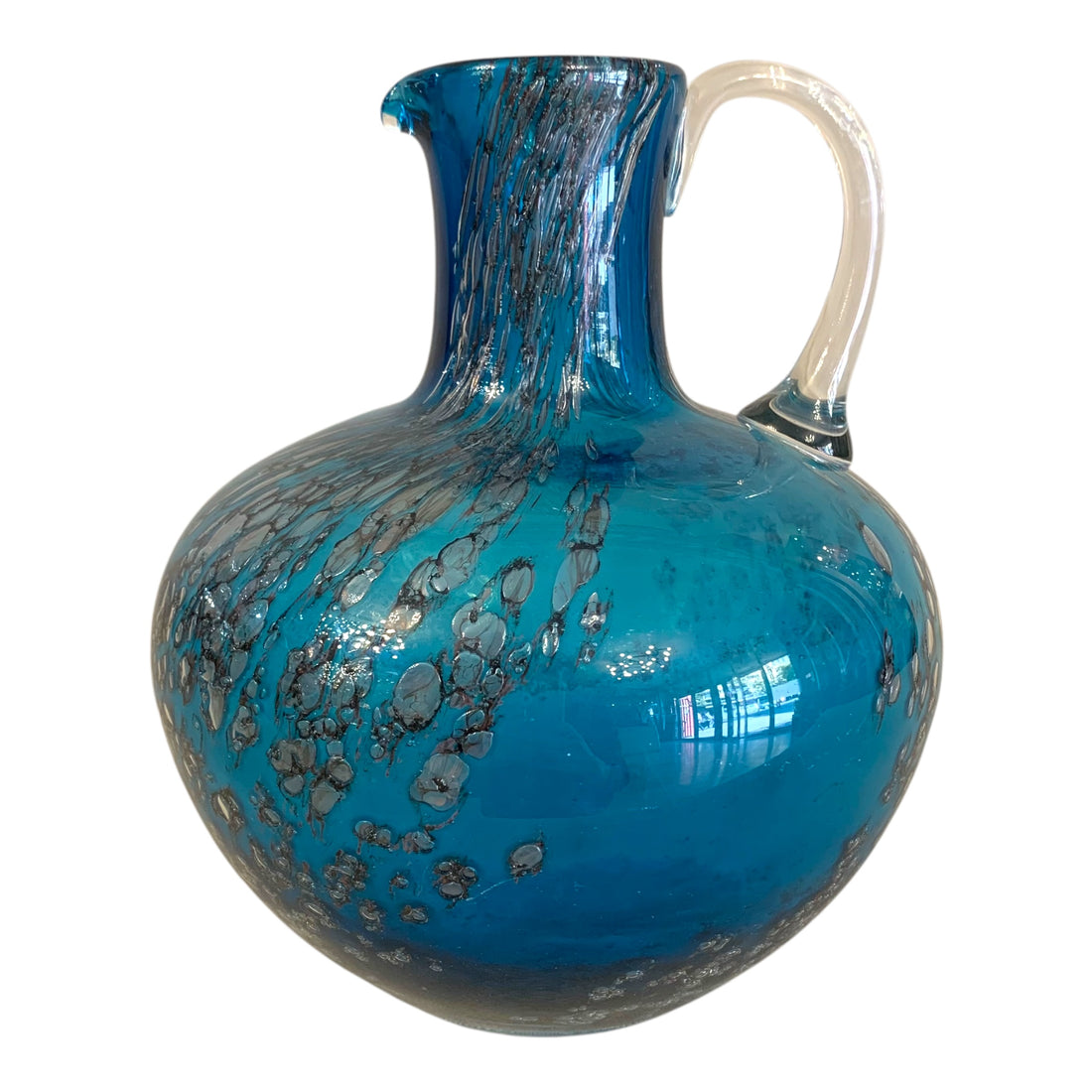 Decantador Murano azul y plata. SXX