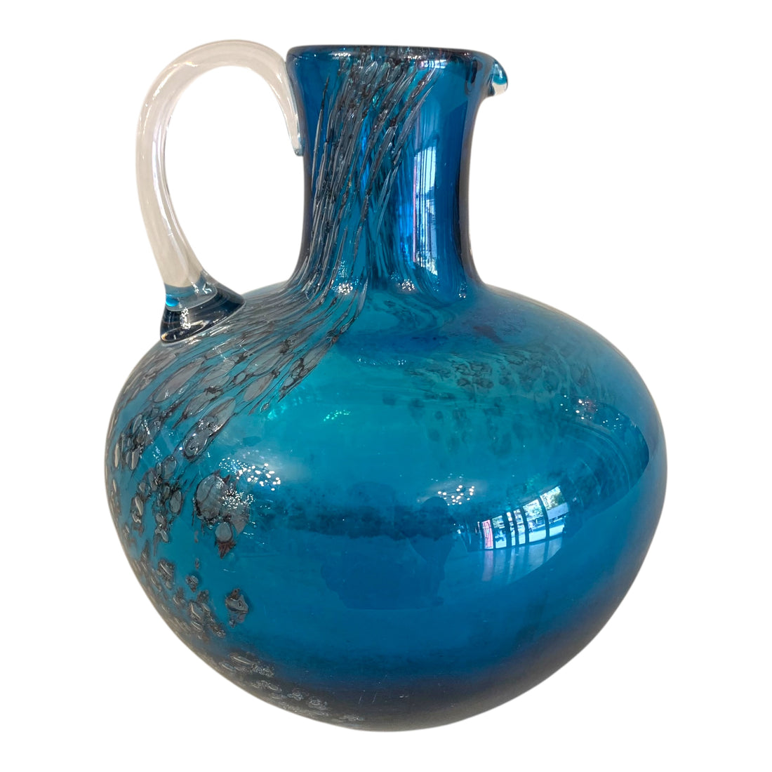 Decantador Murano azul y plata. SXX