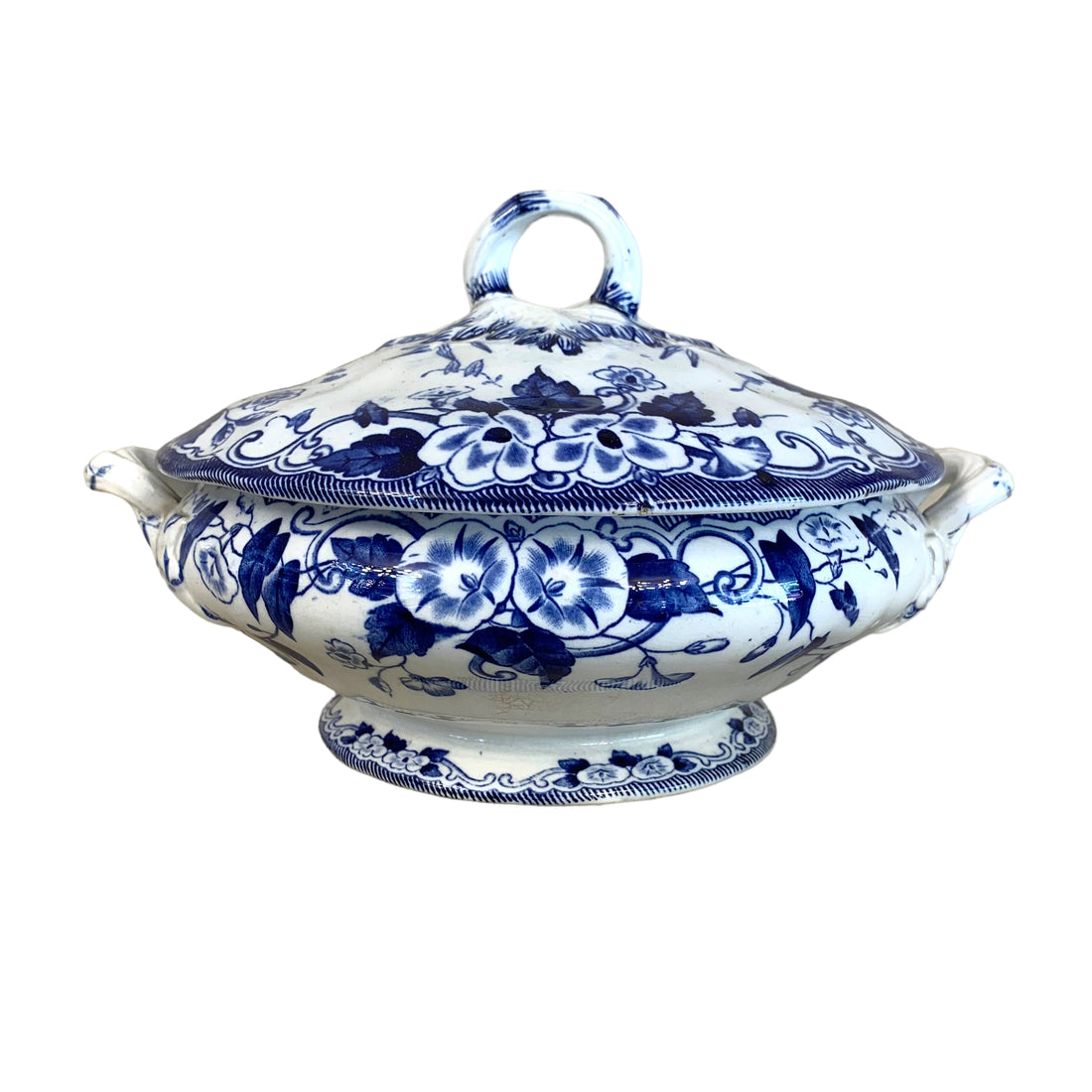 Par de soperas de porcelana francesa "Creil & Montereau" SXIX