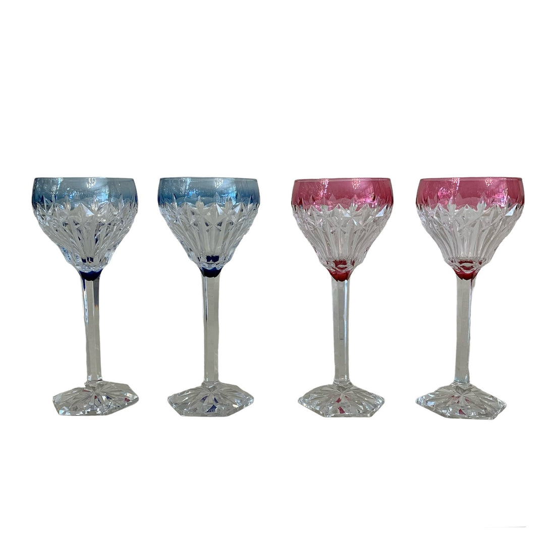 Set de 10 copas Baccarat francés colores. Año 1960