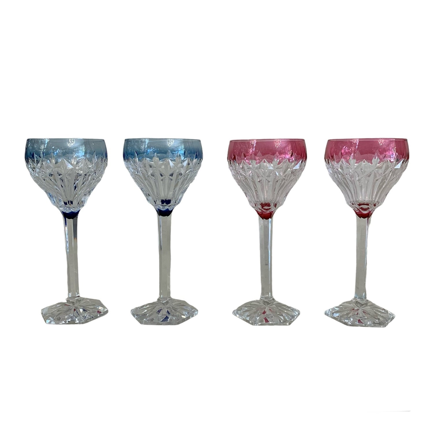 Set de 10 copas Baccarat francés colores. Año 1960