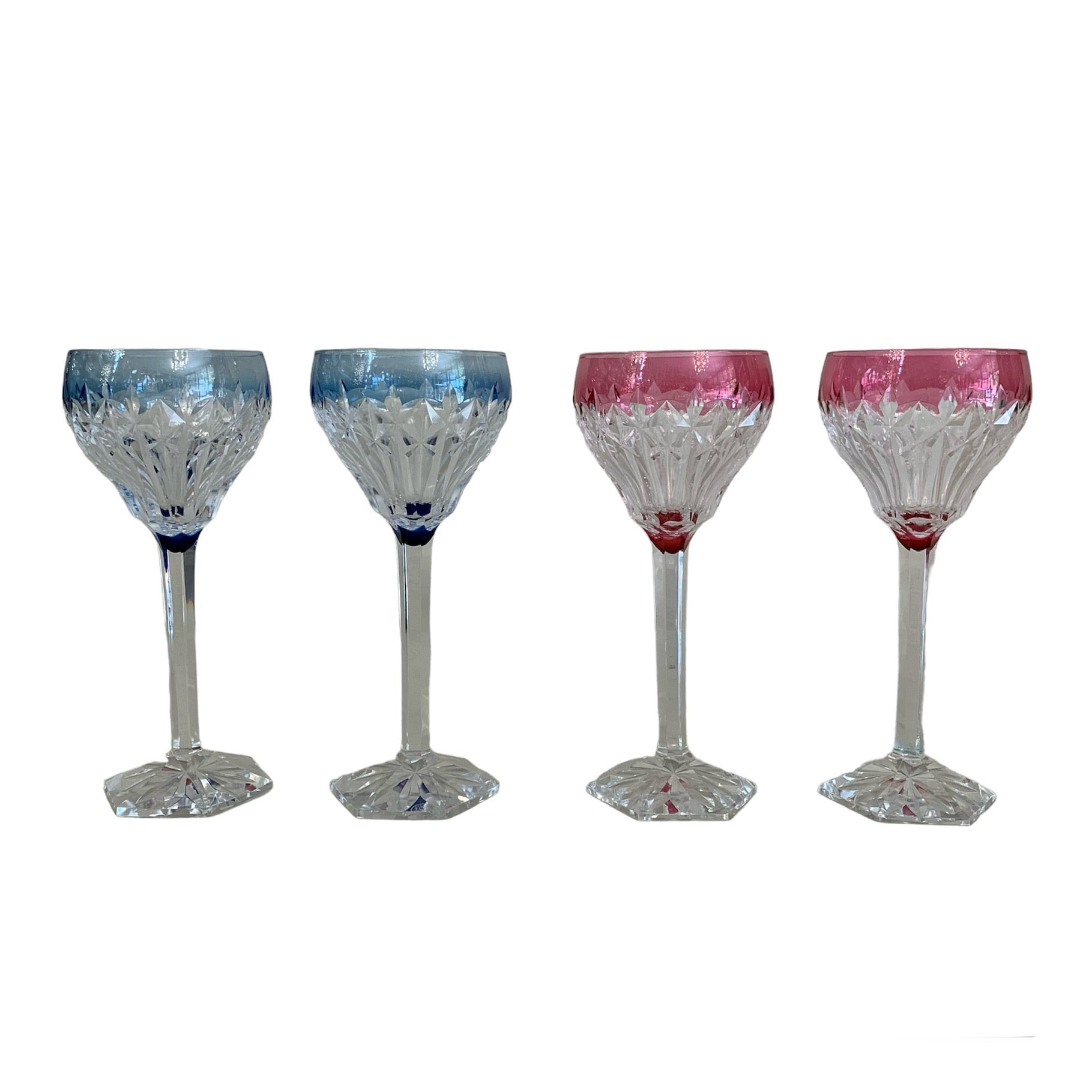 Set de 10 copas Baccarat francés colores. Año 1960