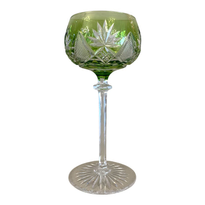 Juego de 6 copas cristal cortado francesas vaselina. SXX