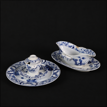 Vajilla porcelana Creil Montereau modelo Japón Imperial. Francia SXIX