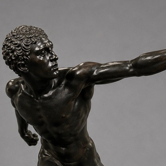 Escultura bronce del gladiador Borghese. Francia SXIX