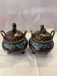 Par de cloissone Japoneses Meiji S XIX