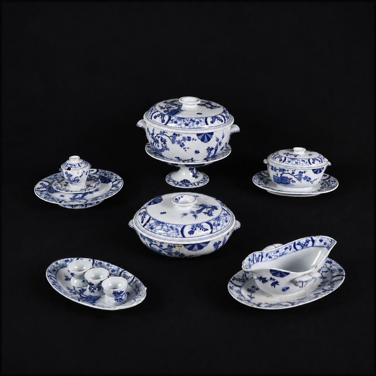 Vajilla porcelana Creil Montereau modelo Japón Imperial. Francia SXIX
