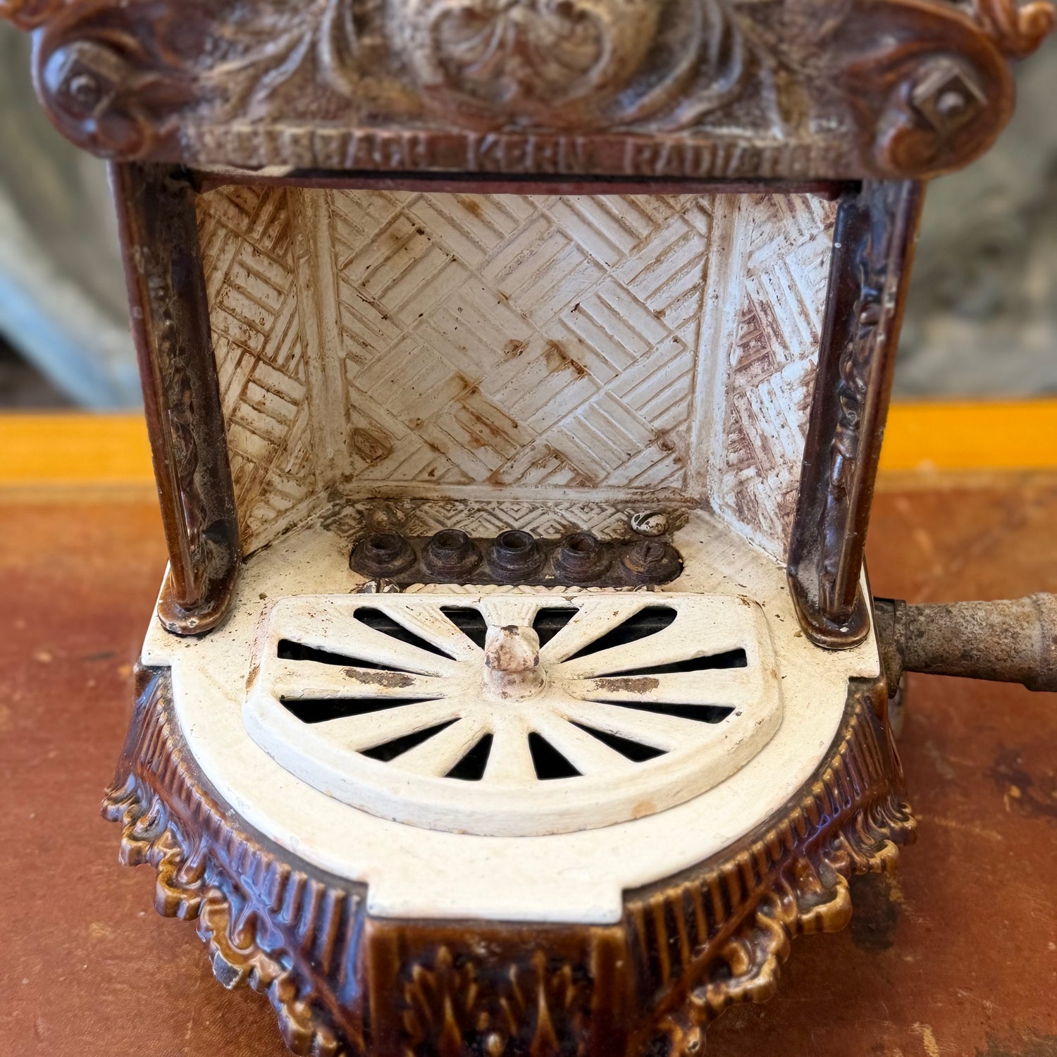 Estufa a gas Art-Nouveau inglesa Welsbach Kern. Inglaterra SXX