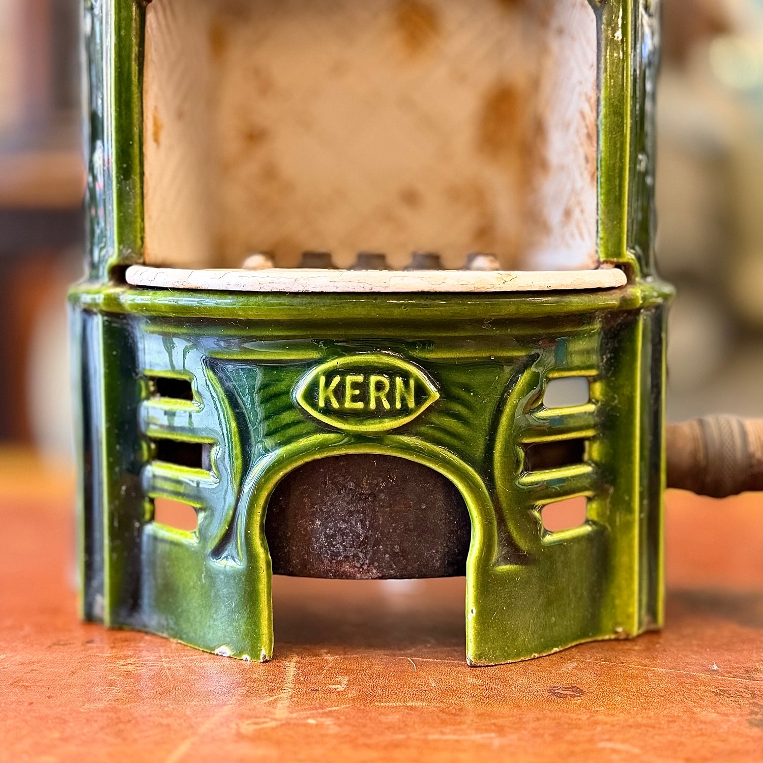 Estufa gas de fierro fundido Welsbach Kern inglesa Art-Nouveau. Inglaterra SXX