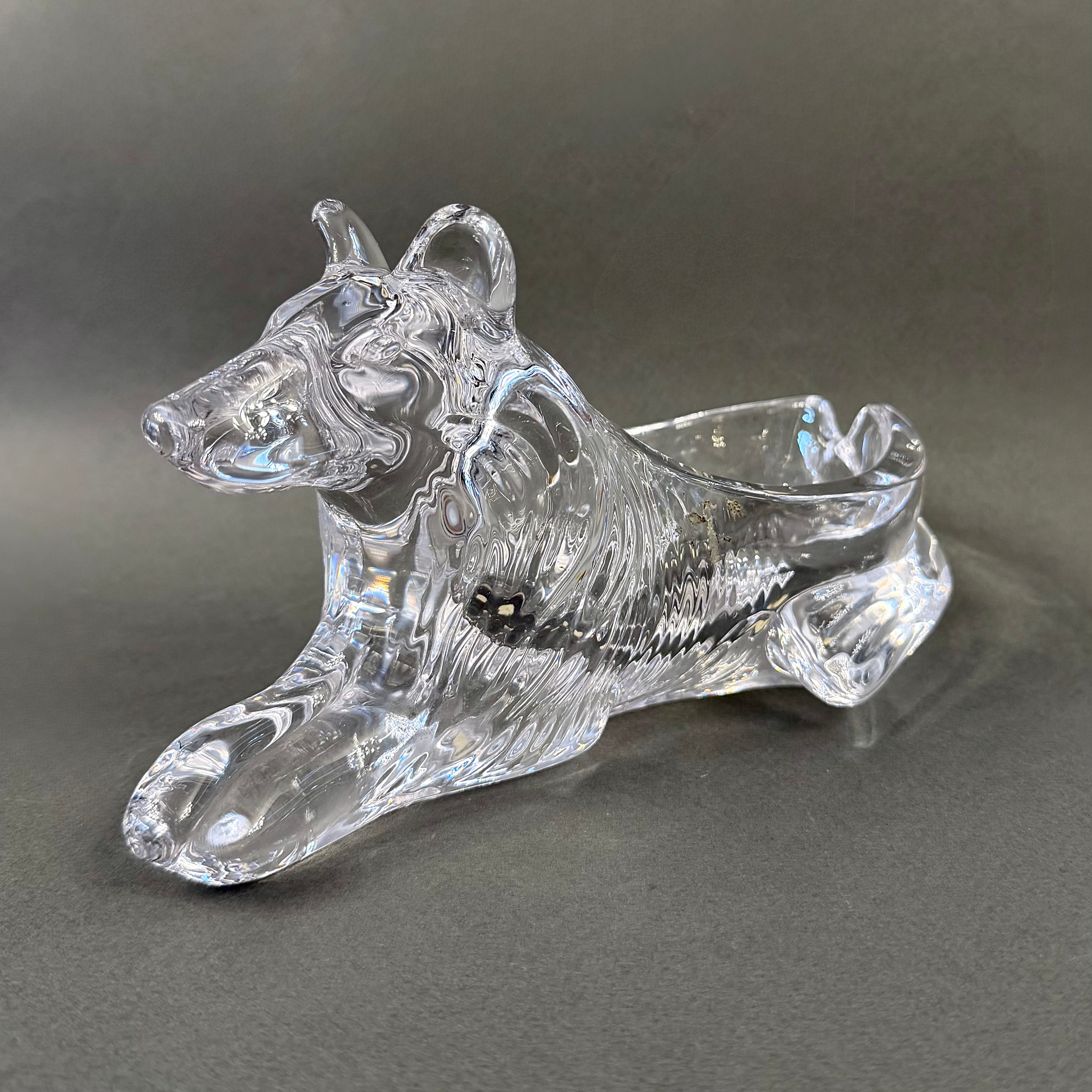 Perro collie de cristal francés Vannes-le-Chatel. Francia XX