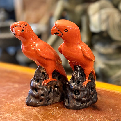 Par de loros chino de caolín. China SXIX
