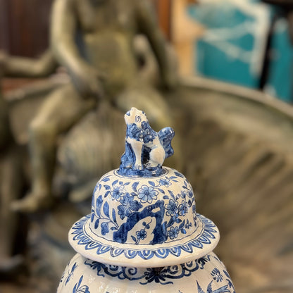 Par de jarrones con tapa Delft Compañia de Indias. Hlanda SXVIII