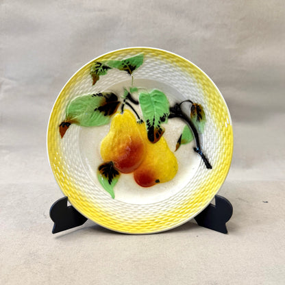 Juego de platos de mayólica frutas Moulin des loups. Francia SXX