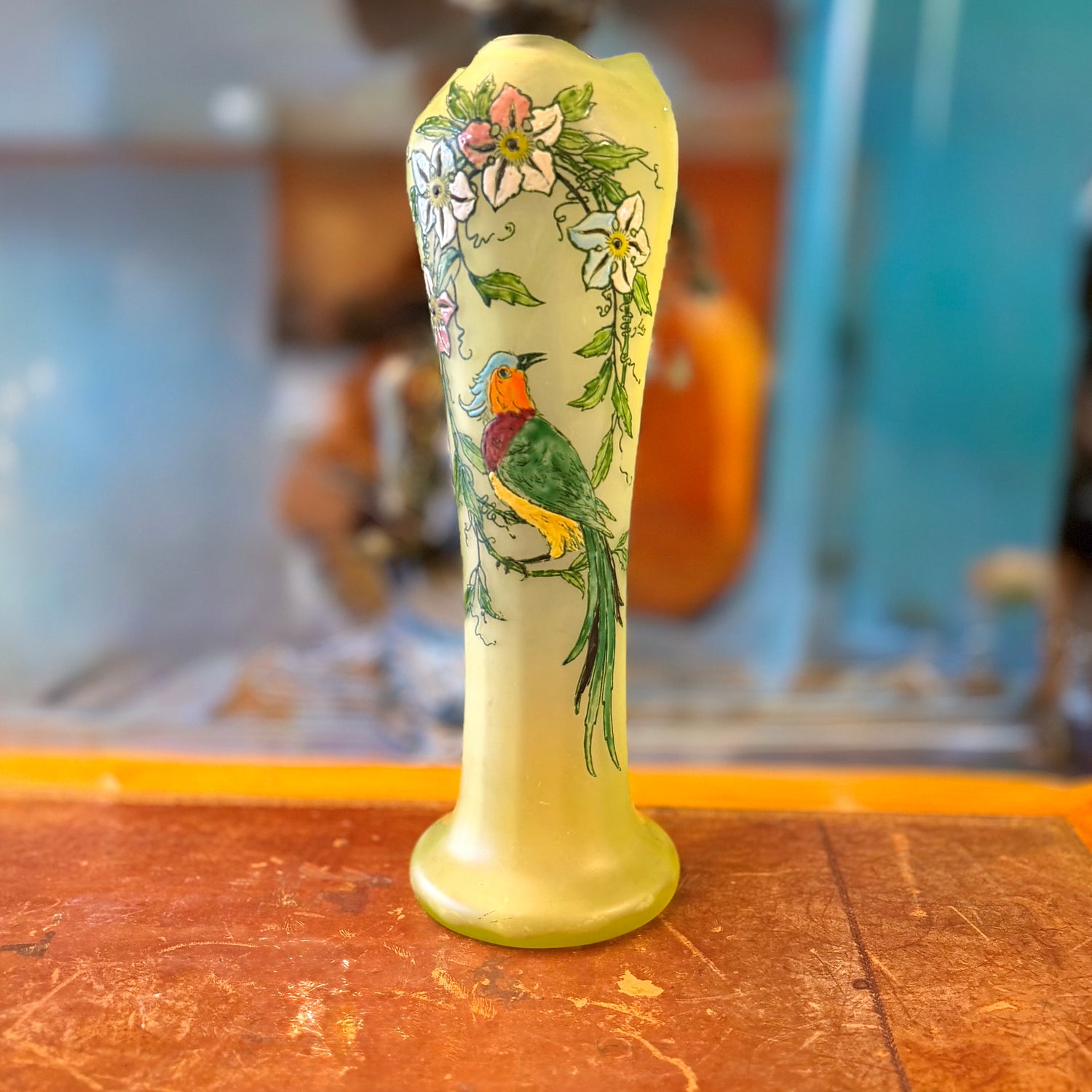 Juego de dos floreros y centro de mesa Art-Nouveau Legras. Francia SXX
