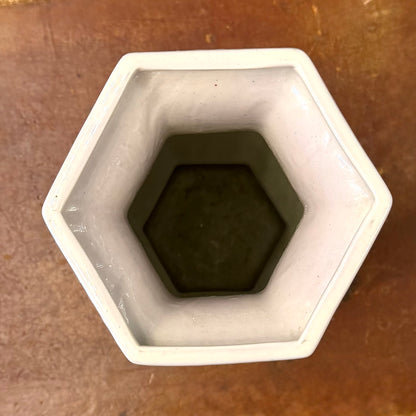 Jarrón de caolín chino hexagonal. China SXIX