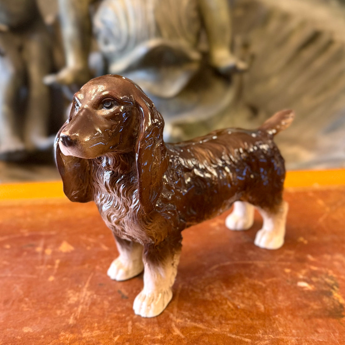 Figura perro Cocker Spaniel porcelana Alemana. Alemania SXX
