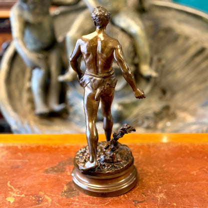 Escultura francesa de bronce titulada "SEMEUR" A. Gaudez. Francia SXIX