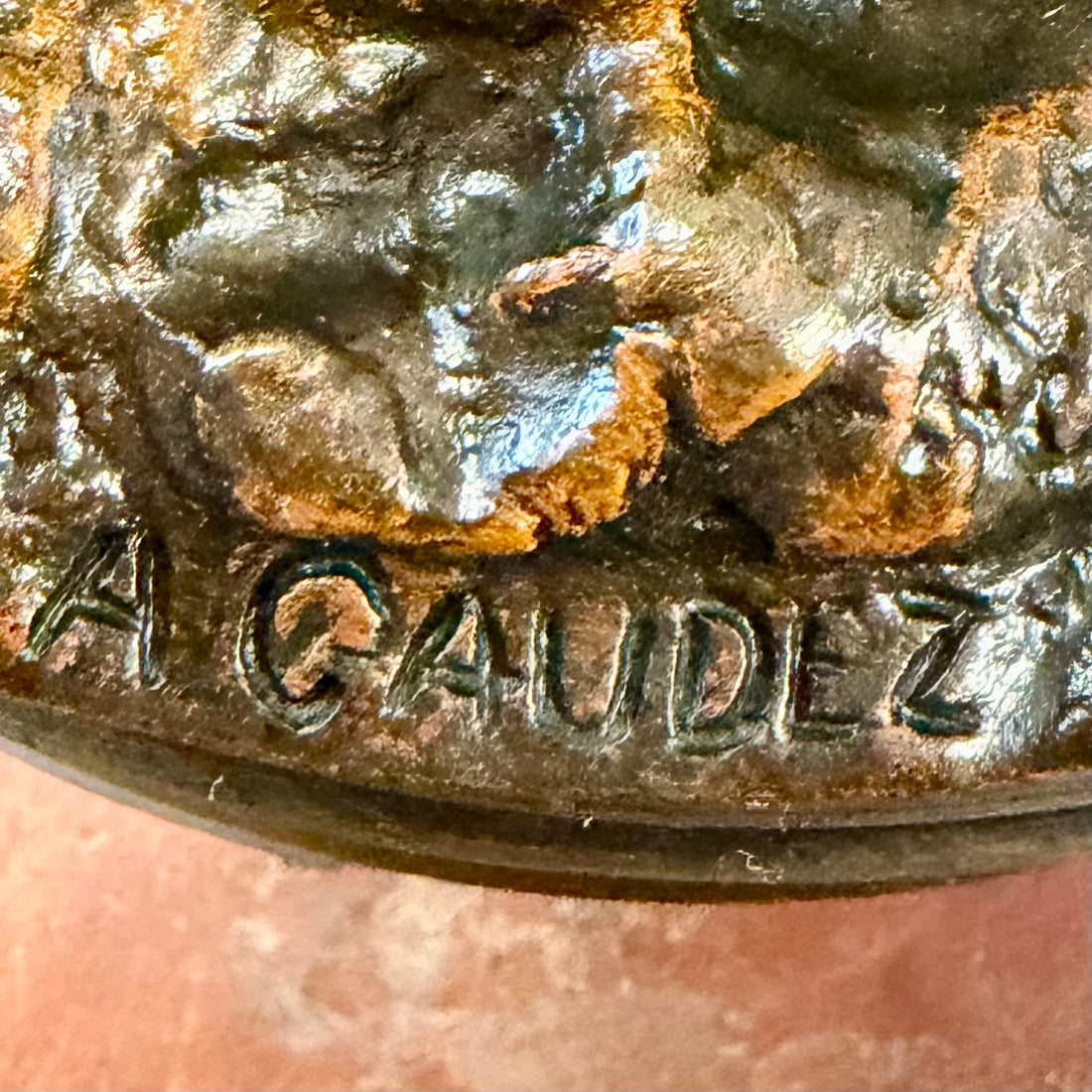 Escultura francesa de bronce titulada "SEMEUR" A. Gaudez. Francia SXIX