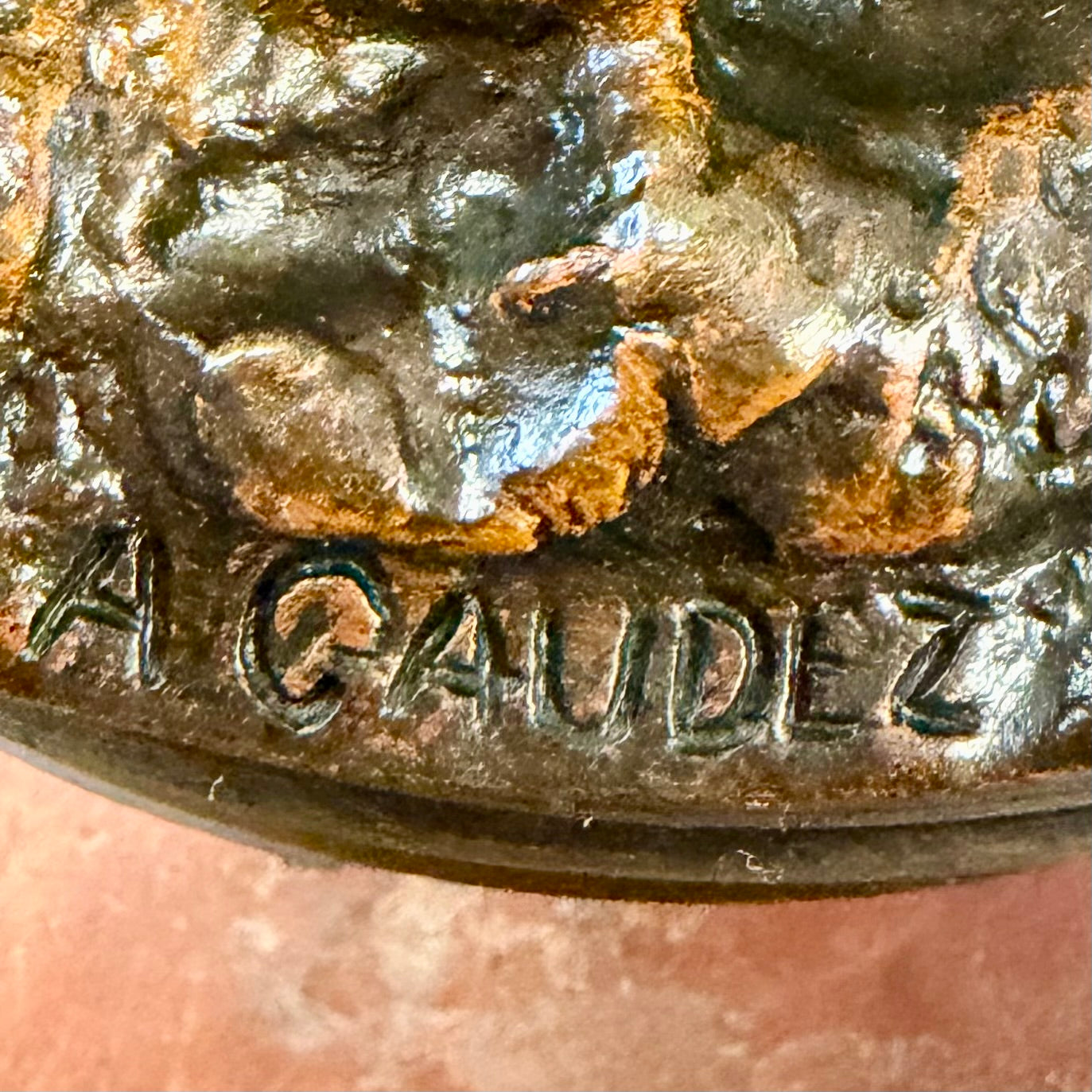 Escultura francesa de bronce titulada "SEMEUR" A. Gaudez. Francia SXIX