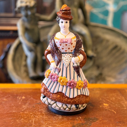 Jarra de vino de porcelana de mujer Victoriana. Portugal SXX
