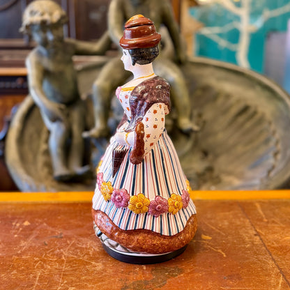 Jarra de vino de porcelana de mujer Victoriana. Portugal SXX