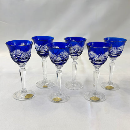 Juego seis copas cristal cortado alemanas. Alemania SXX