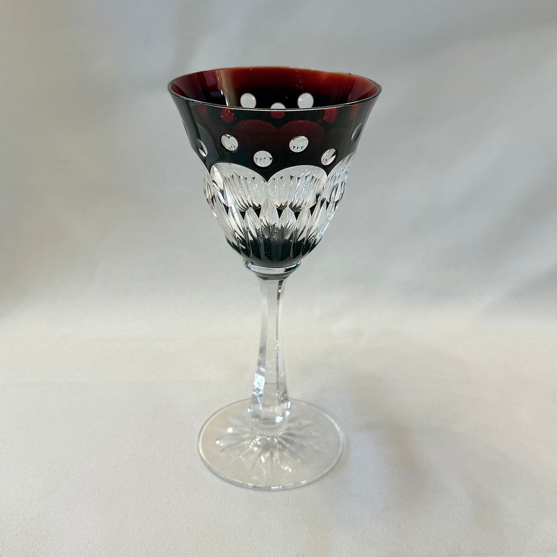 Juego de seis copa de cristal cortado. Checoeslovaquia sxx