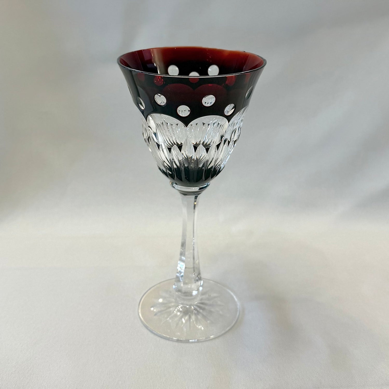 Juego de seis copa de cristal cortado. Checoeslovaquia sxx
