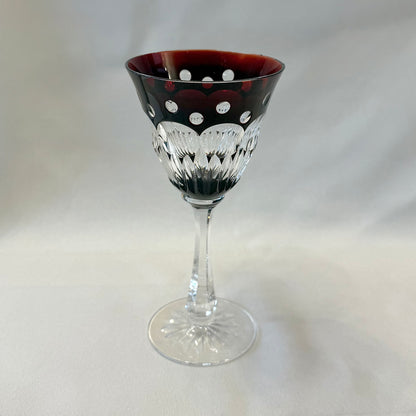 Juego de seis copa de cristal cortado. Checoeslovaquia sxx